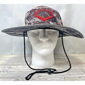 Evoshield Urban Camo Bucket Hat Grey/Red Outdoors Sun Protection Adjustable EUC